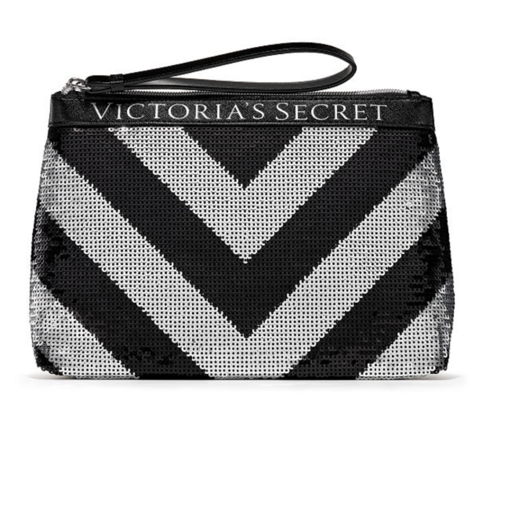 Chevron sparkle make up bag